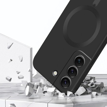 ЧЕХОЛ ДЛЯ SAMSUNG S21 FE СИЛИКОНОВЫЙ МАГНИТНЫЙ ЗАЩИТНЫЙ ЧЕХОЛ ДЛЯ MAGSAFE + СТЕКЛО