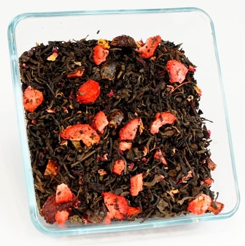 Herbata czerwona PU ERH z TRUSKAWKAMI 50g ODCHUDZA