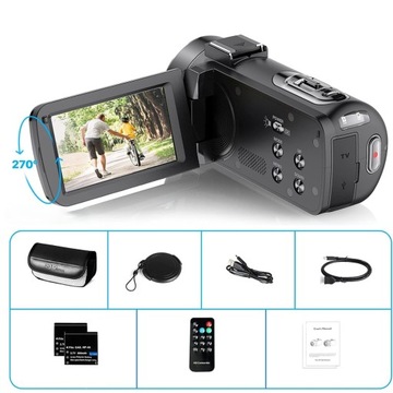 Kamera cyfrowa wideo 1080P 36MP 16x ZOOM vlogging nowa 2025