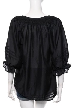 H&M letnia czarna tunika z bufkami boho r. 36