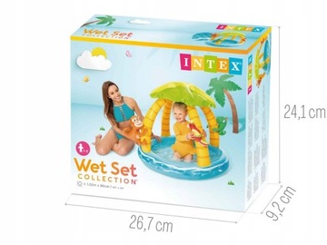 БАССЕЙН, НАДУВНОЙ ЗАТЕНИВАЮЩИЙ БАССЕЙН, ТРОПИК, КРЫША, INTEX 58417