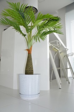 элегантный блестящий горшок MODERN 18 БЕЛЫЙ