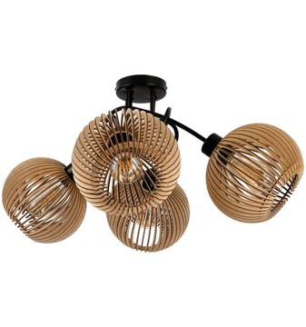 СВЕТИЛЬНИК СВЕТОДИОДНЫЙ ЛОФТ, КУЧНОЙ ДЕРЕВЯННЫЙ 4XE27, ДЛЯ КОМНАТЫ