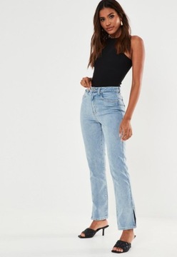 MISSGUIDED SPODNIE JEANSOWE Z ROZCIĘCIAMI XL