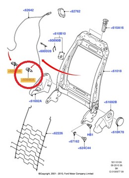 FORD FIESTA FUSION 2001- TŘMEN DRŽÁKY DRŽÁK LEVÝ TÁHLO PODPORA SEDADLA
