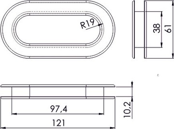 Открытая ручка O для толстых контейнеров. стенки 10 мм