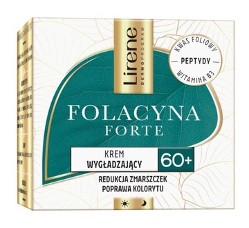 LIRENE FOLACYNA FORTE KREM WYGŁADZAJĄCY 60+ NA DZIEŃ I NOC 50 ML.