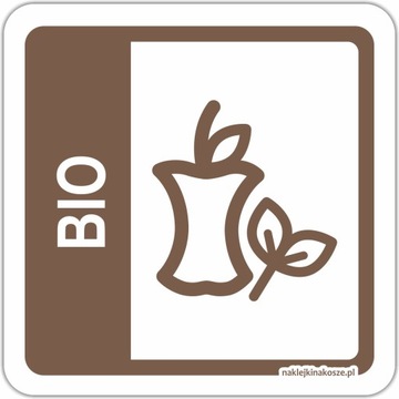 Naklejka segregacja śmieci odpady BIO 10x10