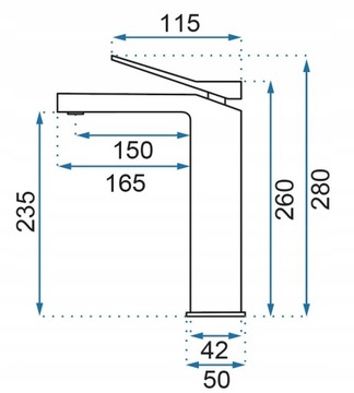 Высокий смеситель для раковины DUET Black Черный - Rea