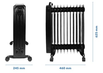 Стеклянный электрический масляный обогреватель мощностью 2500 Вт с термостатом ECO, 11 ребрами WiFi