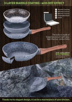 Garnki z powłoką granitową 18 ele. BERLINGER HAUS Forest Line BH-6198