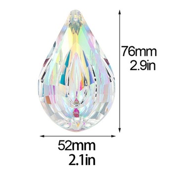 Большой хрустальный шар каплевидной формы диаметром 9 см, красочный кулон для подвешивания на окно.