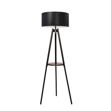 LAMPA STOJĄCA PODŁOGOWA LS-096 DREWNO ABAŻUR