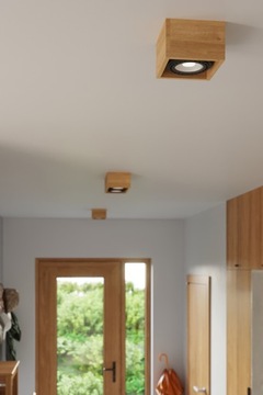 QUATRO 2 квадратный потолочный светильник GU10 из натурального дерева, современный дизайн для спальни