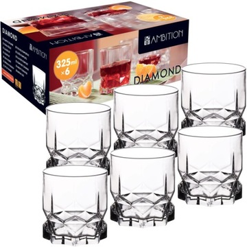 Szklanki do WHISKY drinków 325 ml ZESTAW 6 szt
