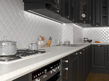 Profil LED wpuszczany P6-1/2 czarny 3m+osłona