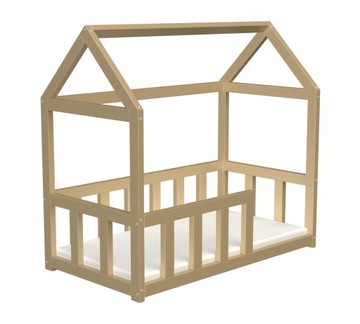 Łóżko dziecięce domek w stylu skandynawskim 120x60 drewniane stelaż gratis