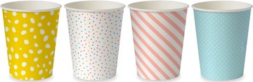 ОДНОРАЗОВЫЕ БУМАЖНЫЕ СТАКАНКИ PASTEL MIX 250МЛ 50ШТ КРУЖКИ (для перепродажи)