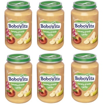 BoboVita Banany gruszki i jabłka po 8 miesi 6x190g