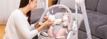 Krzesełko karmienia 3w1 Huśtawka Leż Bujacz Carrello Cascata 3w1 szare