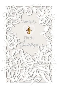 Kartka na Chrzest pięknie zdobiona Aniołek KPAS163