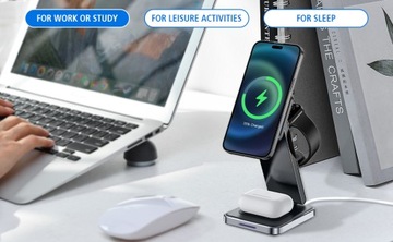 Магнитная беспроводная зарядная станция 3 в 1 для iPhone
