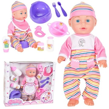 Lalka bobas 30cm Akcesoria Butelki Nocnik Śliniak
