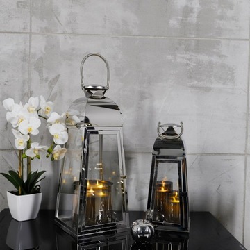 НАБОР СЕРЕБРЯНЫХ МЕТАЛЛИЧЕСКИХ ФОНАРЕЙ 2в1 ФОНАРЬИ