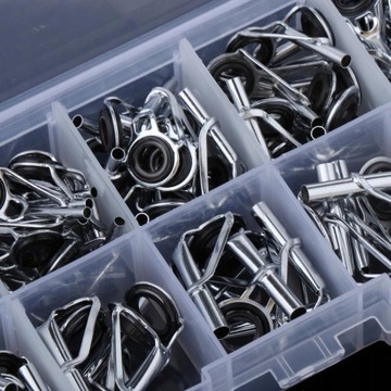 Набор из 80 направляющих из нержавеющей стали для удилищ.