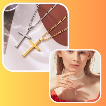 НЕЖНОЕ СЕРЕБРЯНОЕ ОЖЕРЕЛЬЕ НА ЦЕПОЧКЕ С КРЕСТОМ