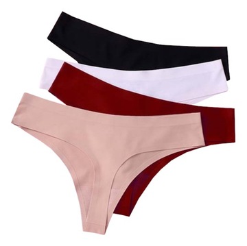 MAJTKI DAMSKIE BEZSZWOWE LASEROWE STRINGI 4PAK S/M