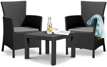 4W1 ZESTAW MEBLI OGRODOWYCH BALKONOWYCH RATTAN HIT