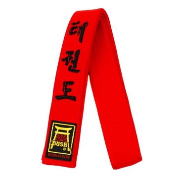 Pas z Haftem Taekwondo Czerwony 220