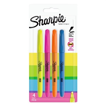 Marker permanentny Sharpie Fine 4 kolory neon