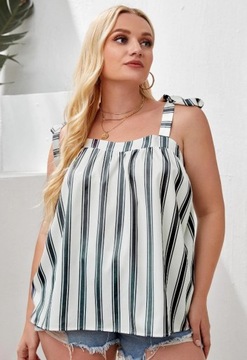 SHEIN PLUS SIZE TOP NA RAMIĄCZKACH W PASKI 50 VUI