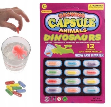 Magiczne kapsułki DINOZAUR rosnące w wodzie