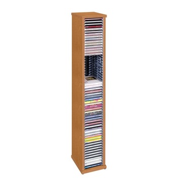 Stojak na płyty z muzyką CD pojemnik 60 płyt olcha