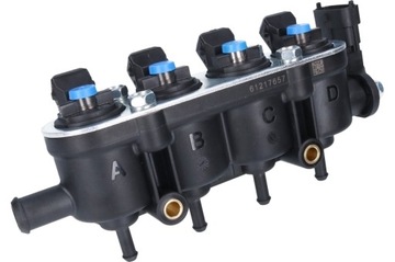 Listwa wtrysk. MED 4cyl niebieska z czujnikiem