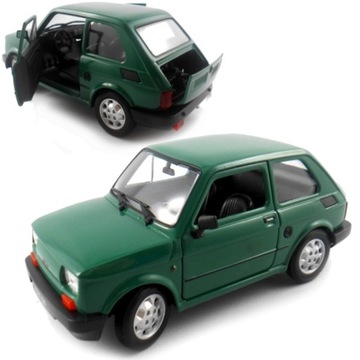 FIAT 126P MALUCH MODEL METAL WELLY 1:21 ZIELONY