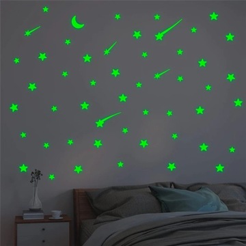 Naklejki Fluorescencyjne Komplet Księżyc Gwiazdki