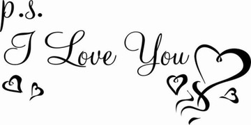 Naklejka na ścianę cytat napis P.S. I love you