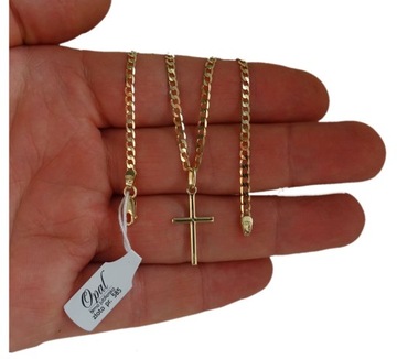 Полная золотая цепочка 585/45 см. Гравер крест