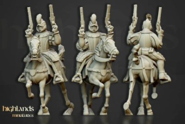 Highlands Miniatures The Black Riders / Pistoliers / Outriders Unit