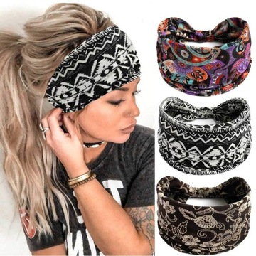 3X Opaska do włosów GŁOWĘ szeroka TURBAN OPASKA DO WŁOSÓW