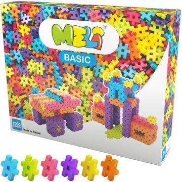 KLOCKI KONSTRUKCYJNE Wafle MELI Basic 1000 elem.