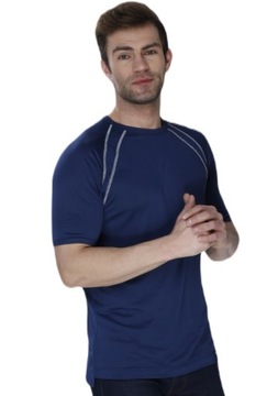 Koszulka męska Sprint z jedwabiu wiskozowego : Kolor - Granatowy, Rozmiar -