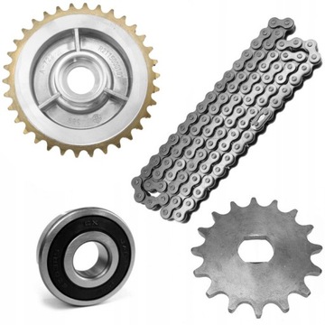 ZĘBATKA PRZÓD TYŁ ŁAŃCUCH SIMSON S51