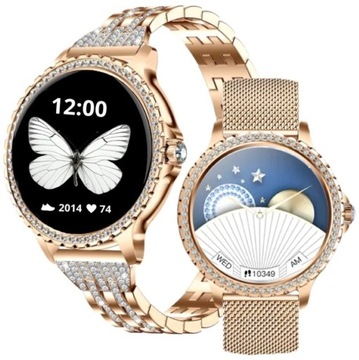 SMARTWATCH DAMSKI ZEGAREK CIŚNIENIOMIERZ CYRKONIE