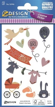 NAKLEJKI PAPIEROWE - BABY SHOWER, ZDESIGN