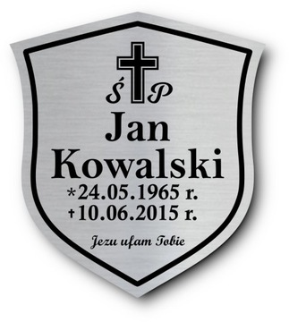 Tablica nagrobna tabliczka na grób na krzyż